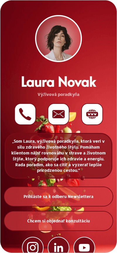 Šablóna Fresh Fuel pre tvorbu digitálneho profilu